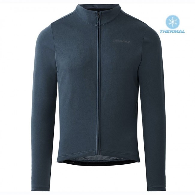 2020 Specialized Grey-Blauw Thermal Wielershirt Lange Mouw 936VNLQ