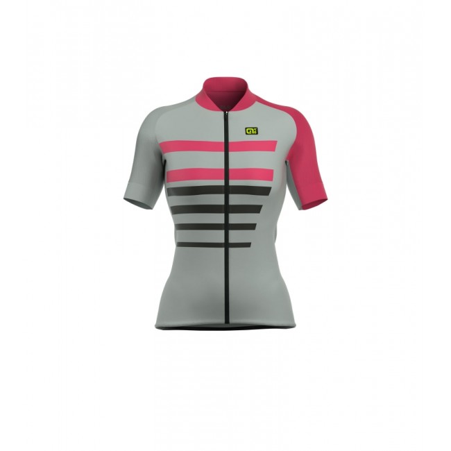 ALE PRR 2.0 PIUMA Dames Wielershirt Korte Mouw Grijs Pink
