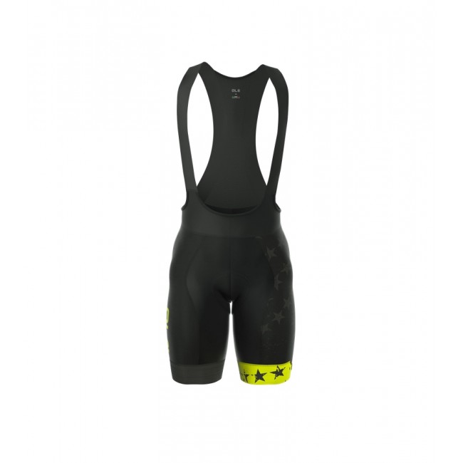 ALE PRR STARS Korte Fietsbroeken Bib FLUO Geel