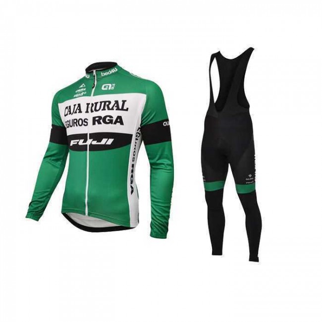 2016 Caja Rural Fietskleding Wielershirt Lange Mouw+Lange Fietsbroeken Bib
