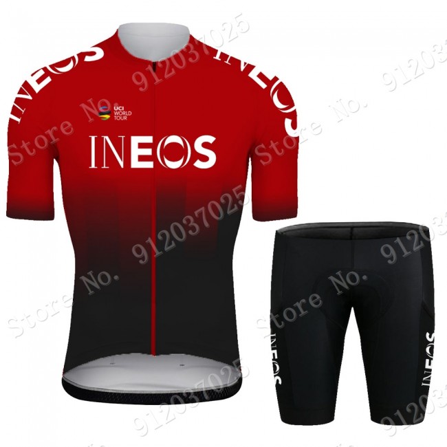Red New Ineos Grenadier 2021 Team Fietskleding Set Wielershirts Korte Mouw+Korte Fietsbroeken Bib SKnOej