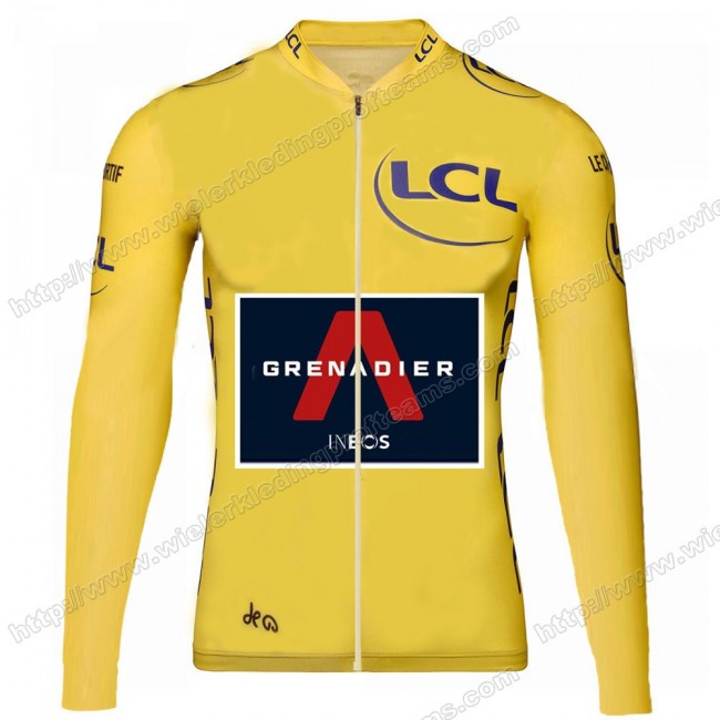 Team INEOS Grenadier Tour De France 2020 Men Wielershirts Lange Mouwen Yellow BXRKZ