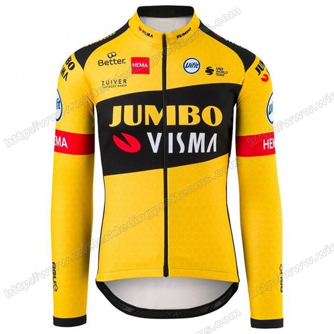 Jumbo Visma 2020 Pro Team Wielershirts Lange Mouw ZKGKJ