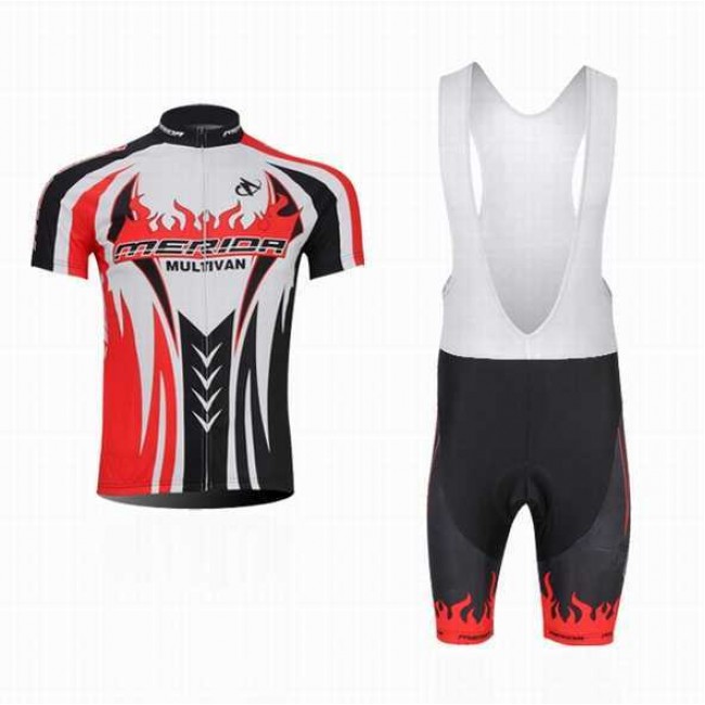 2014 Merida Multivan Teams Fietskleding Set Fietsshirt Met Korte Mouwen+Korte Koersbroek Zwart