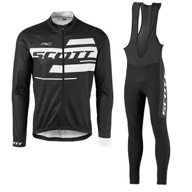2016-2017 Nalini Fietskleding Wielershirt Lange Mouw+Lange Fietsbroeken Bib Zwart Wit