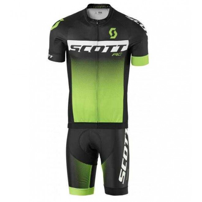 2016-2017 Scott RC Fietskleding Set Fietsshirt Met Korte Mouwen+Korte Koersbroek Groen